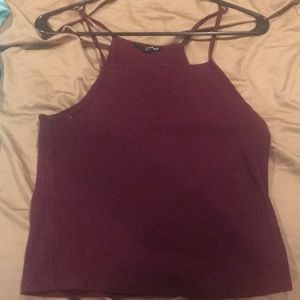 Dark red crop top